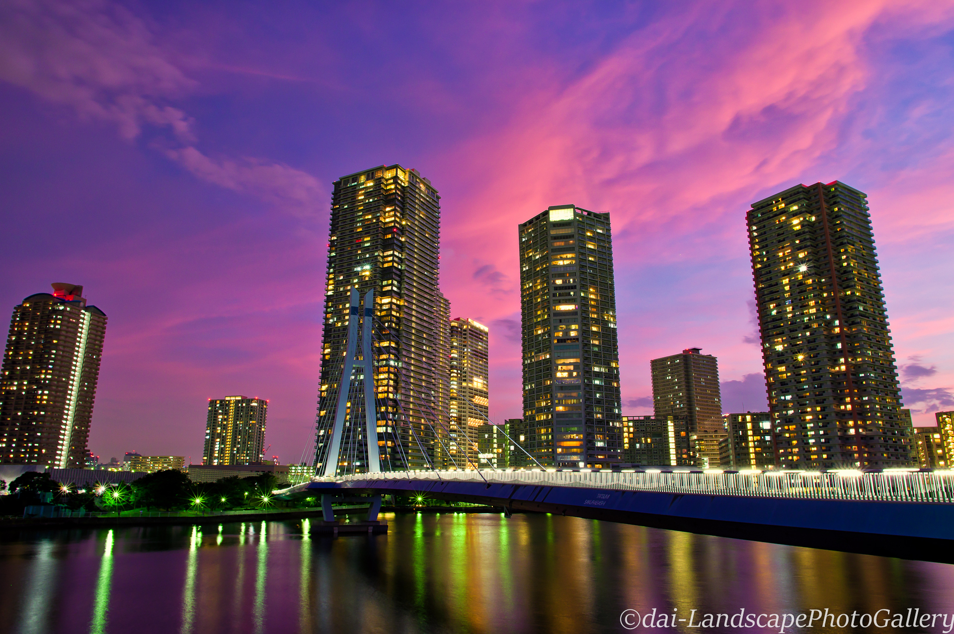 辰巳桜橋の夕景 東京都江東区辰巳 Landscapephotogallery