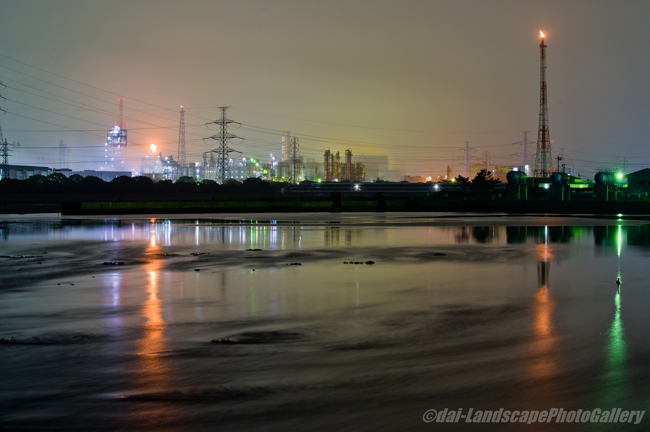 養老川河口工場夜景