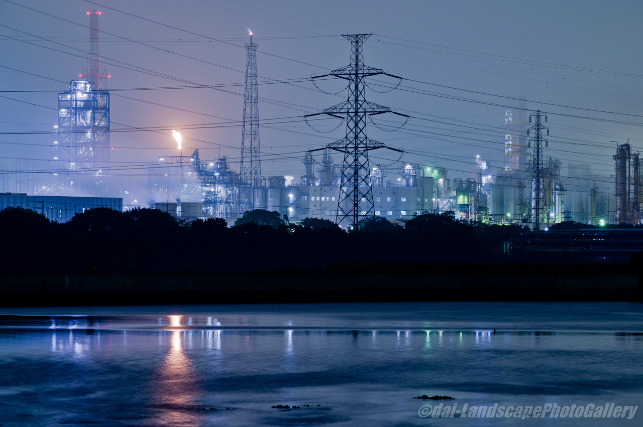養老川河口工場夜景
