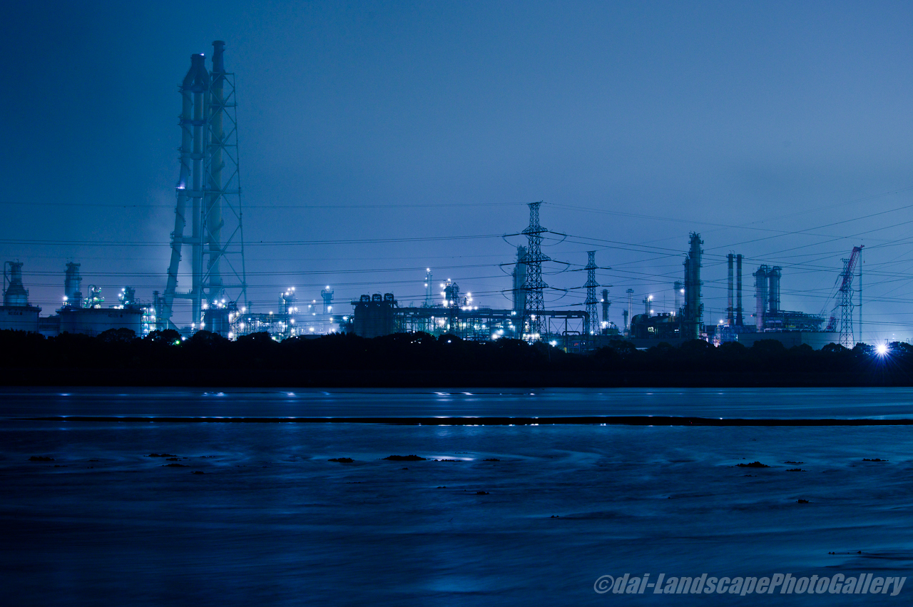 養老川河口工場夜景