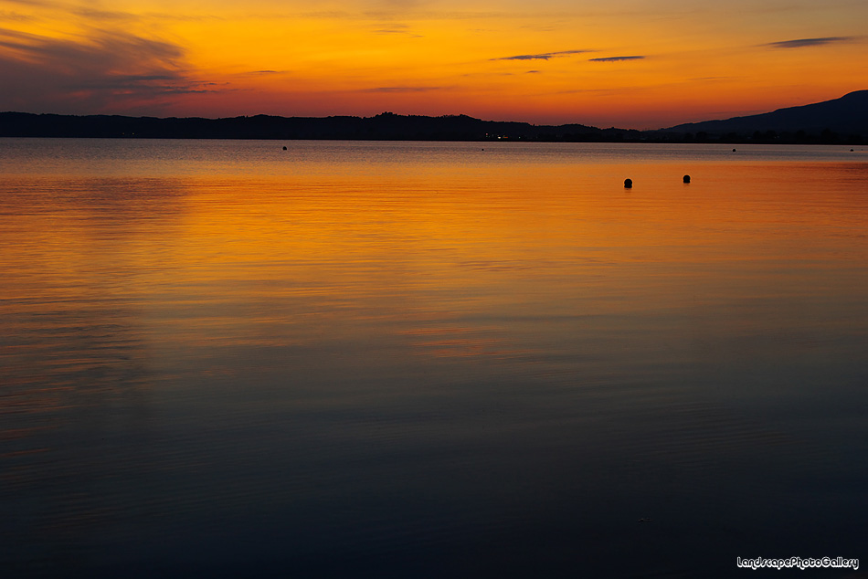 猪苗代湖の夕景