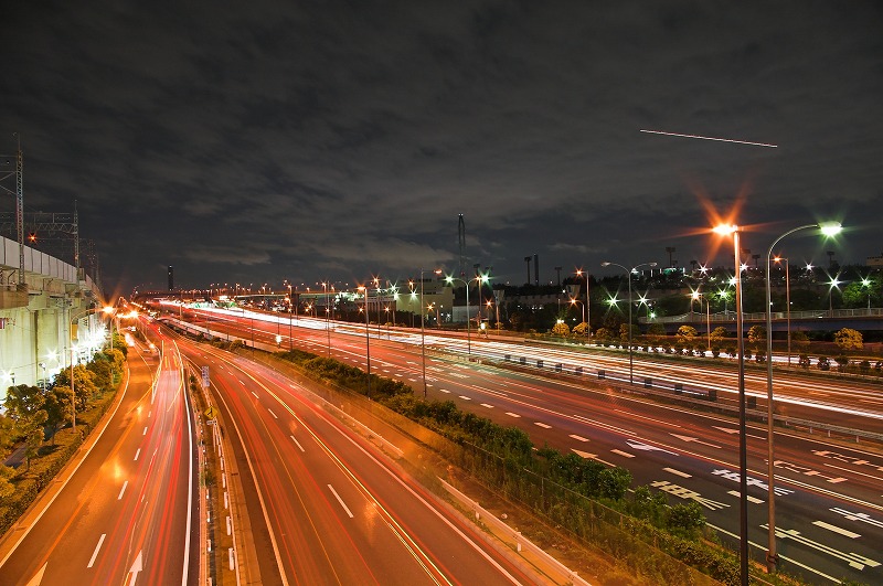 首都高湾岸線の夜景 東京都江戸川区臨海町 Landscapephotogallery