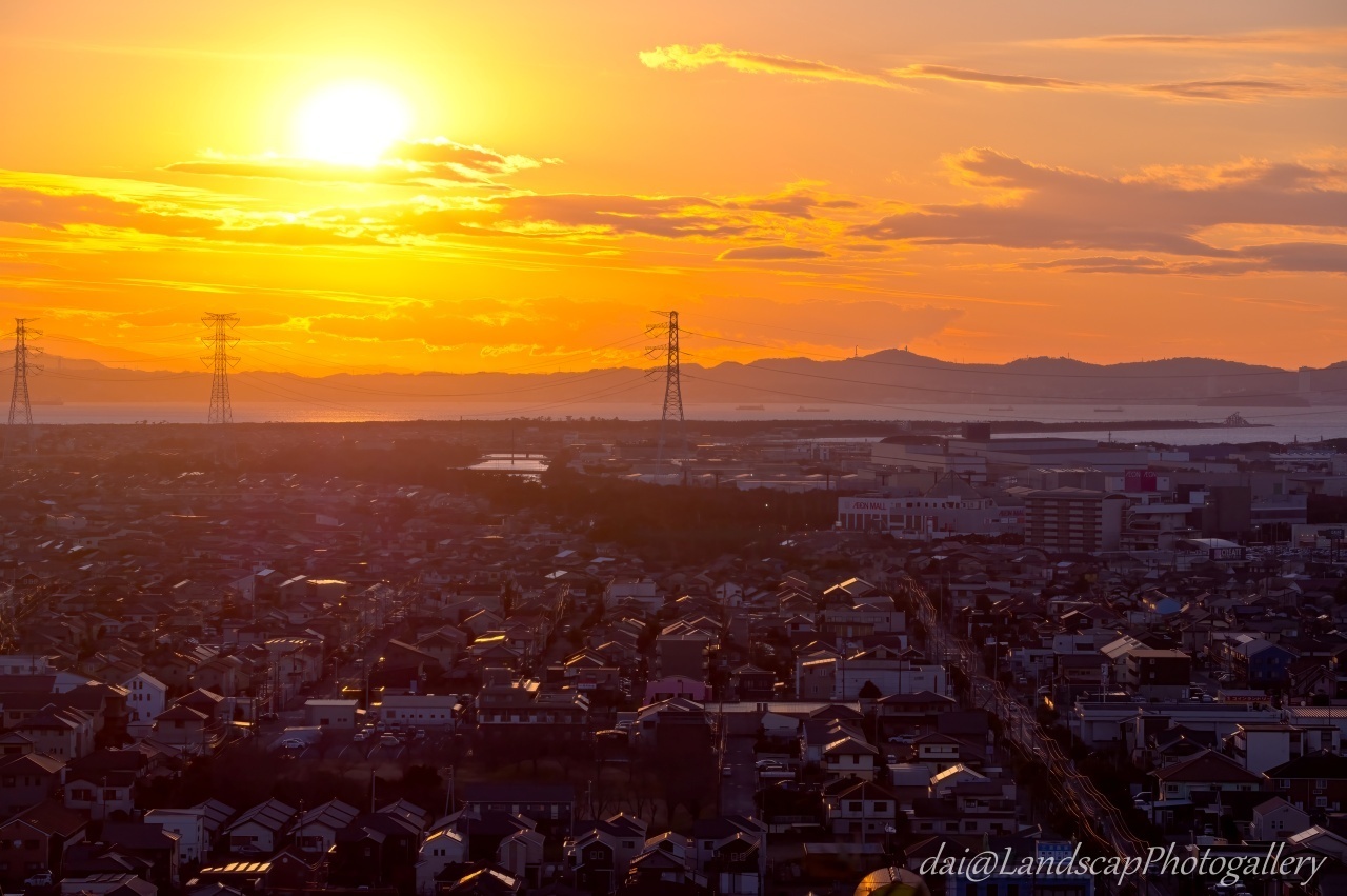 人見神社展望台からの夕景