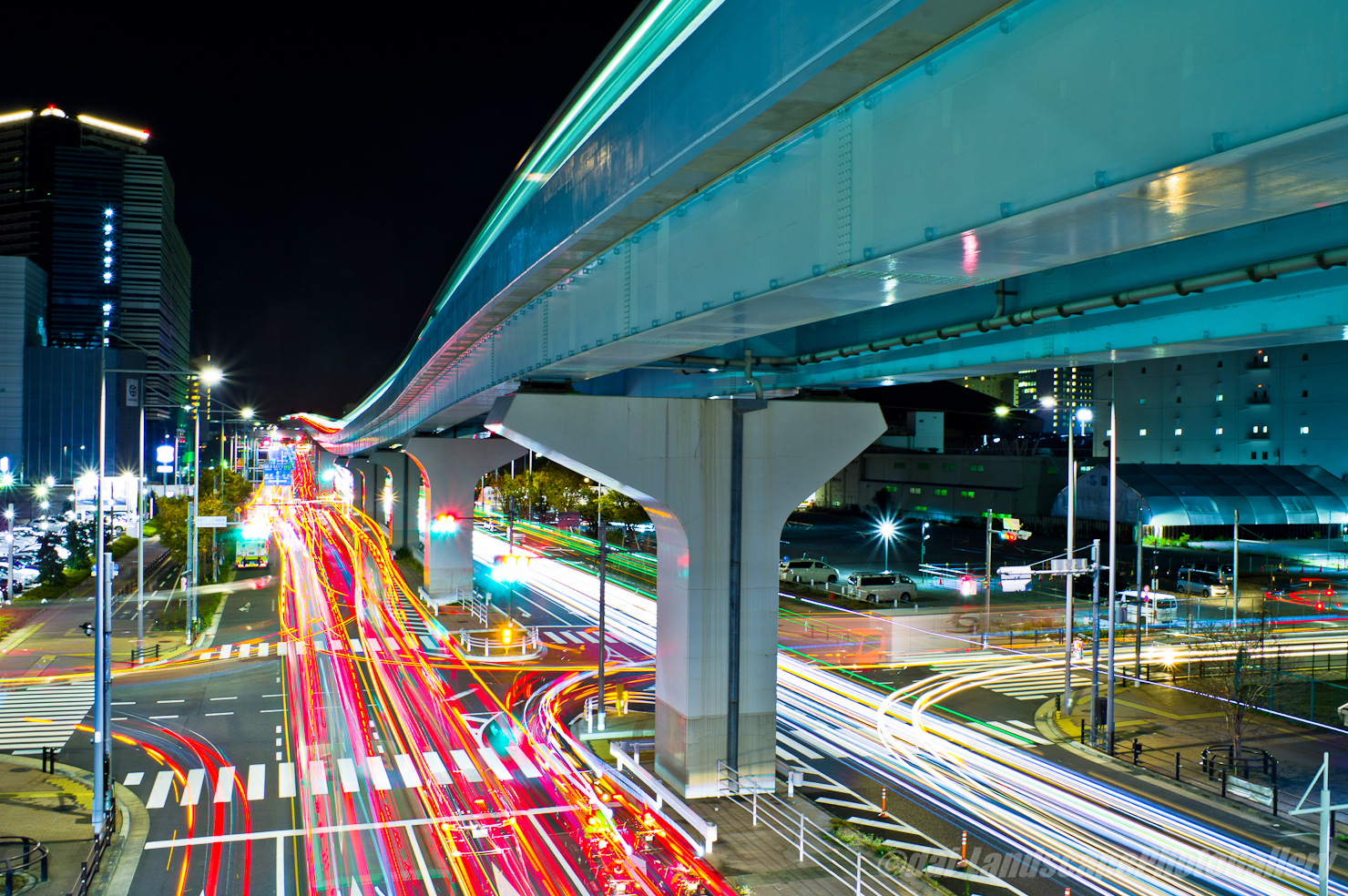 有明テニスの森駅橋上夜景