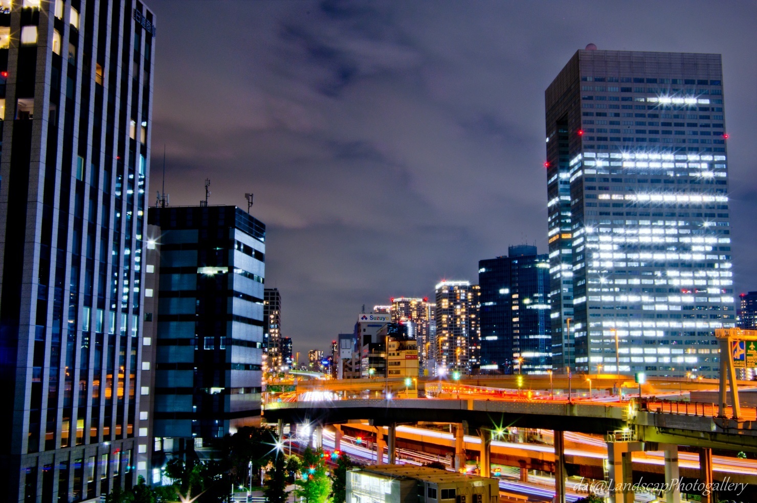 首都高浜崎橋JCT夜景