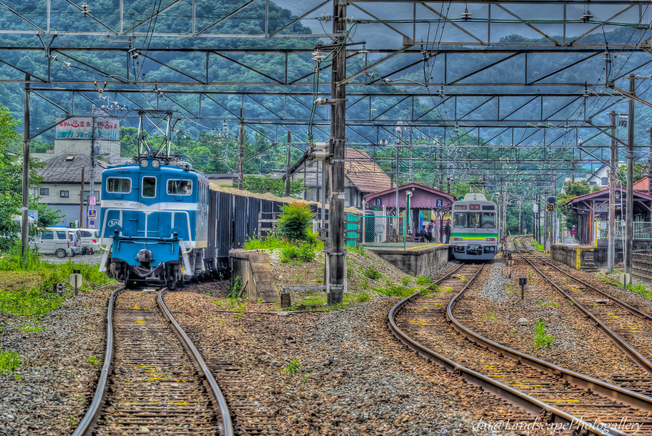 秩父鉄道長瀞駅 貨物列車のいる風景【HDRi】
