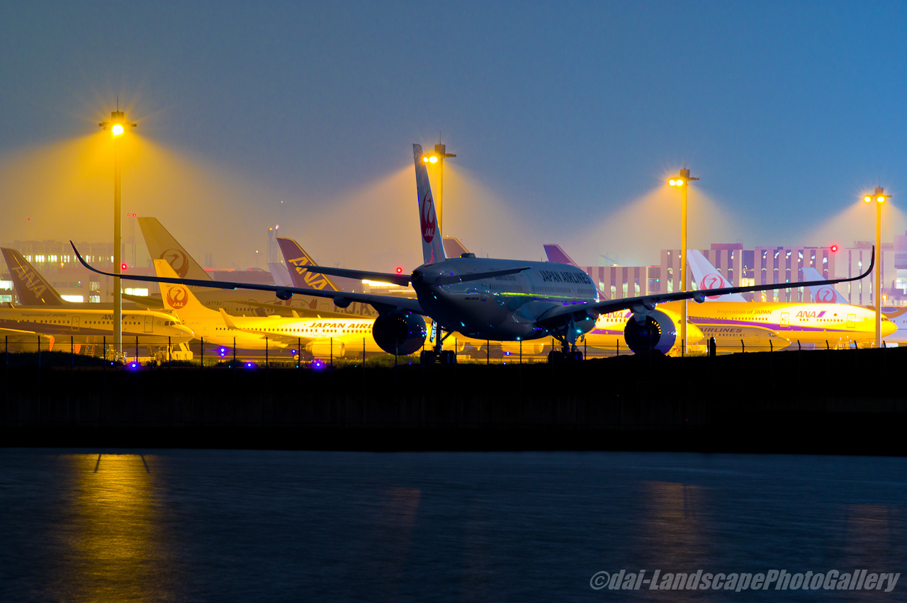 羽田空港駐機場夜景