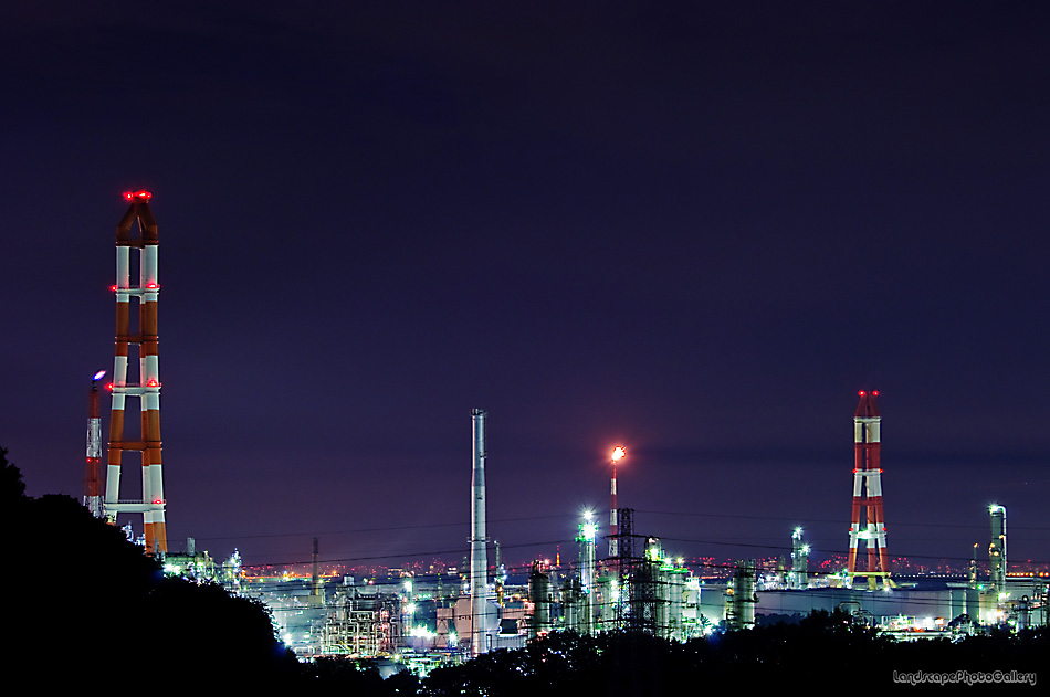 工場地帯夜光景