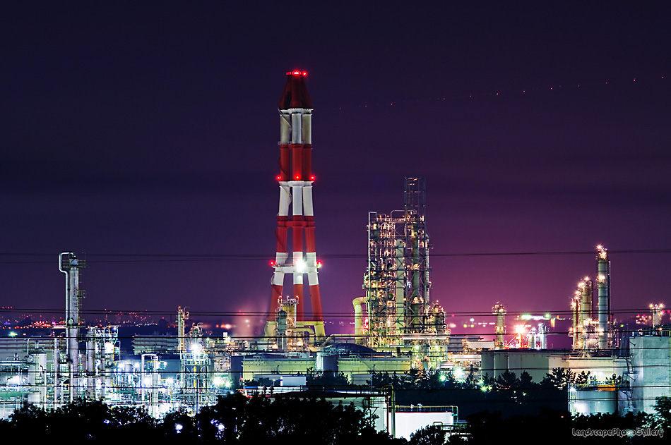 工場地帯夜光景
