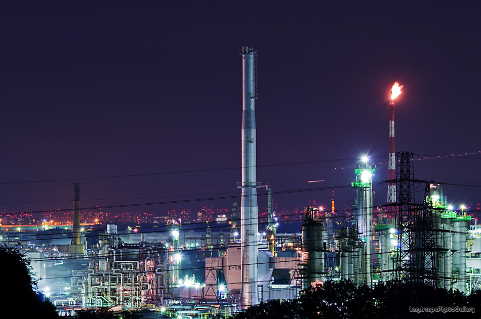 工場地帯夜光景