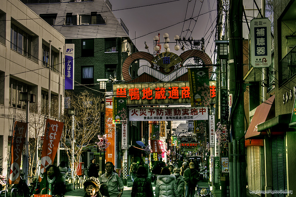 リトグラフ 版画 額縁 地蔵通商店街 Ma ナンバー入り リトグラフ 版画