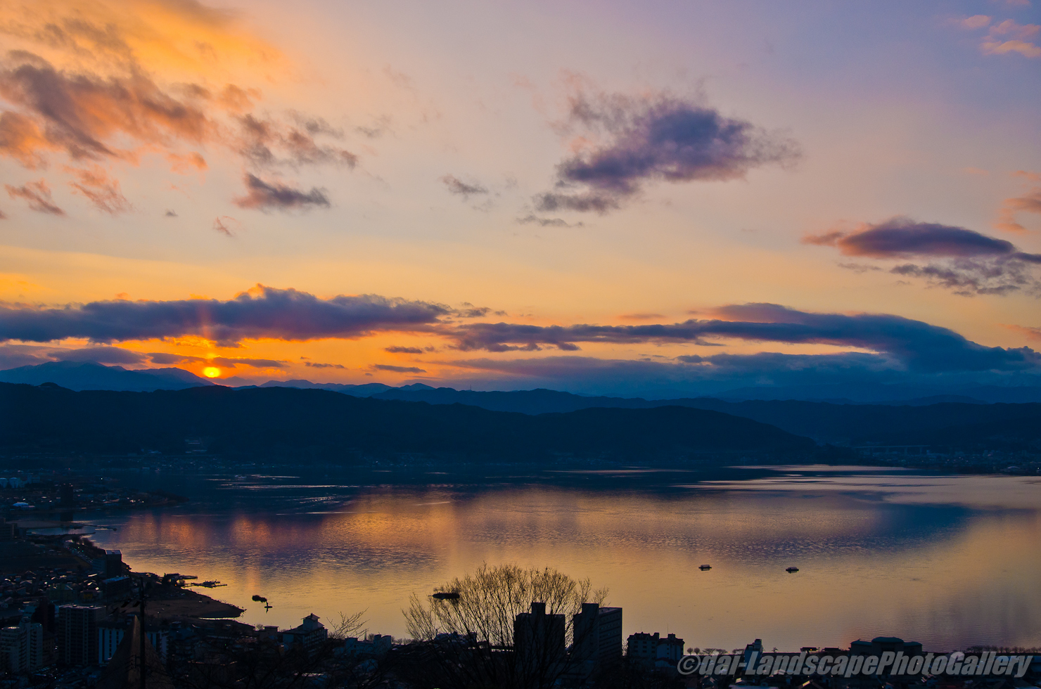 諏訪湖夕景
